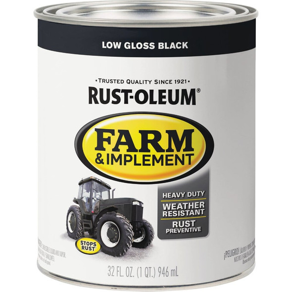 Rust-Oleum 1 Quart Black Low Gloss Farm & Implement Enamel 280107 772521