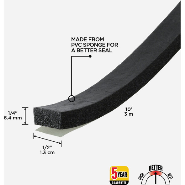 M-D 1-4x1-2"x10' Rubber Tape 06577 271640