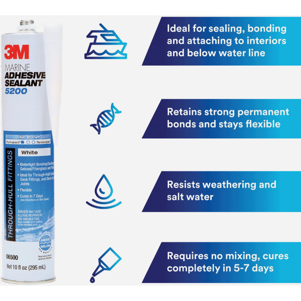 3M 10 Oz. Black  Marine Adhesive Sealant 5200 06504 771213