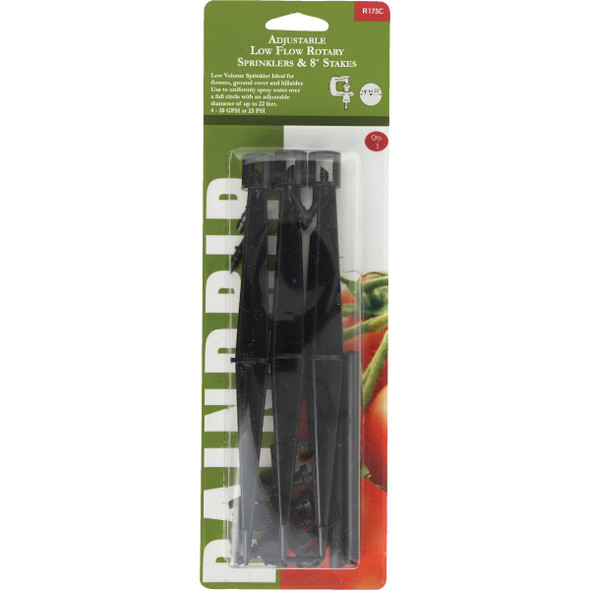 Raindrip Full Circle Adjustable Rotary Sprinkler with Stake (3-Pack) R175CT