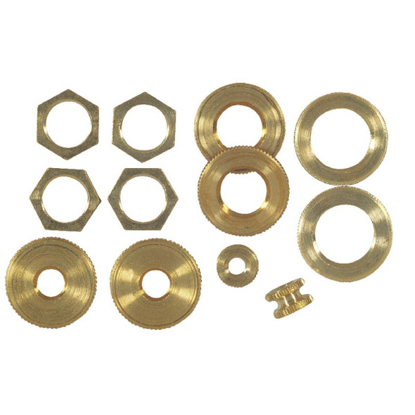 Westinghouse Brass 1/8 In. IP Lamp Fixture Lock Nut Assortment (12-Piece) 70153