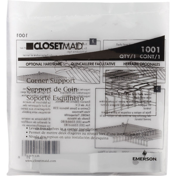 Closetmaid Shelving Corner Bracket 100100 238825