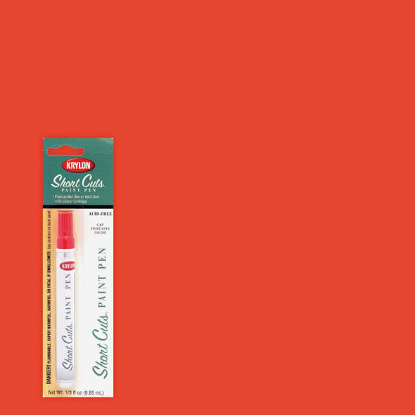Krylon Short Cuts 1/3 Fl Oz Glow Orange Gloss Paint Pen SCP-912