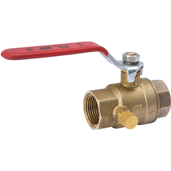 ProLine 1 In. FIP x 1 In. FIP Brass Ball Valve with Drain 107-755NL