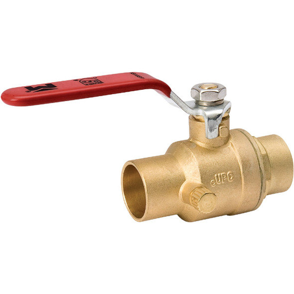 ProLine 3/4 In. SWT x 3/4 In. SWT Brass Ball Valve with Drain 107-554NL
