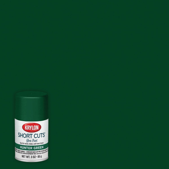Krylon Short Cuts 3 Oz. High-Gloss Enamel Spray Paint, Hunter Green SCS-047
