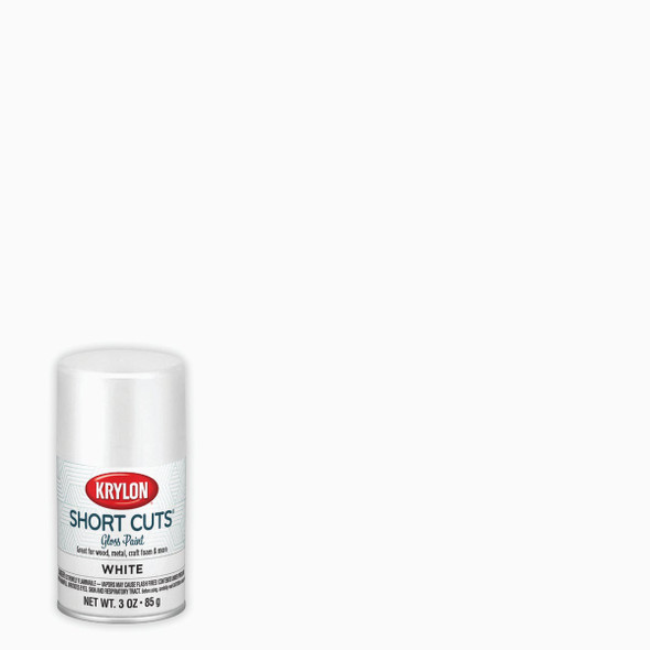 Krylon Short Cuts 3 Oz. High-Gloss Enamel Spray Paint, White SCS-053