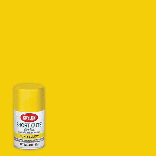 Krylon Short Cuts 3 Oz. High-Gloss Enamel Spray Paint, Sun Yellow SCS-036