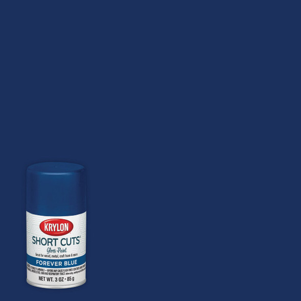 Krylon Short Cuts 3 Oz. High-Gloss Enamel Spray Paint, Forever Blue SCS-073