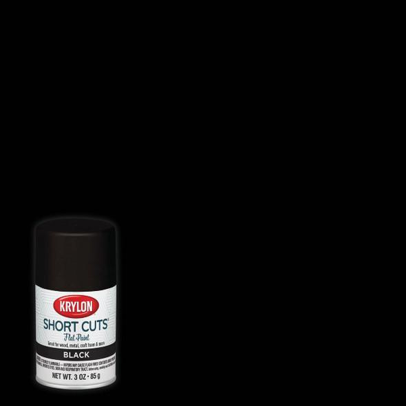 Krylon Short Cuts 3 Oz. Flat Enamel Spray Paint, Black SCS-056