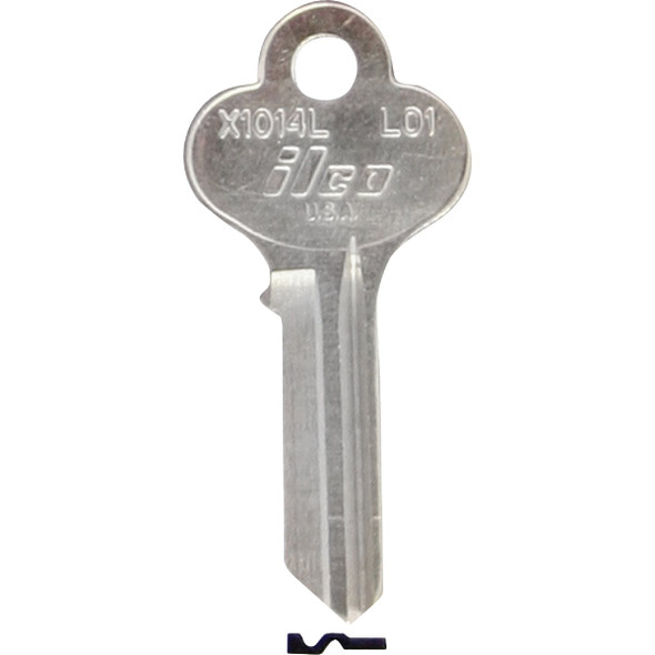 ILCO Lori Nickel Plated House Key, LO1 / X1014L (10-Pack) IAL0109600B