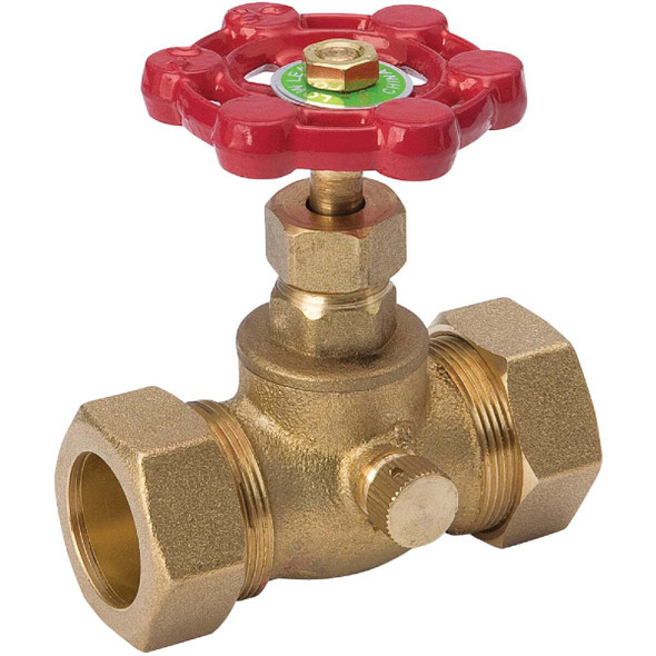 ProLine 1/2 In. COMP Brass Multi-Turn Stop & Waste Valve 105-613NL