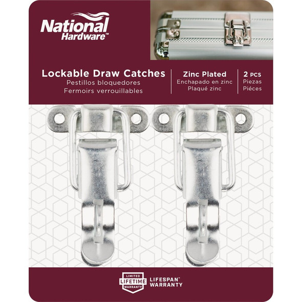 National Hardware Zinc-Plated Finish Lockable Draw Catch (2-Count) N208-579 232402