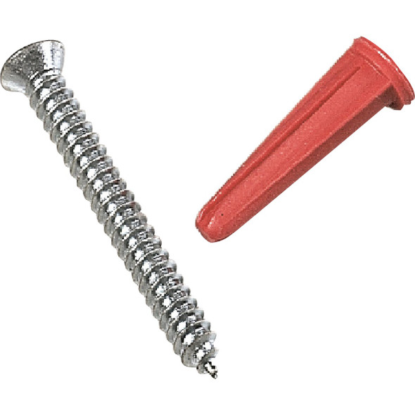 Knape & Vogt 1-1/2 In. Brass Standards Screw & Anchor Set (6-Count) 8088DP-BR Knape & Vogt 1-1/2 In. Brass Standards Screw & Anchor Set (6-Count) 8088DP-BR