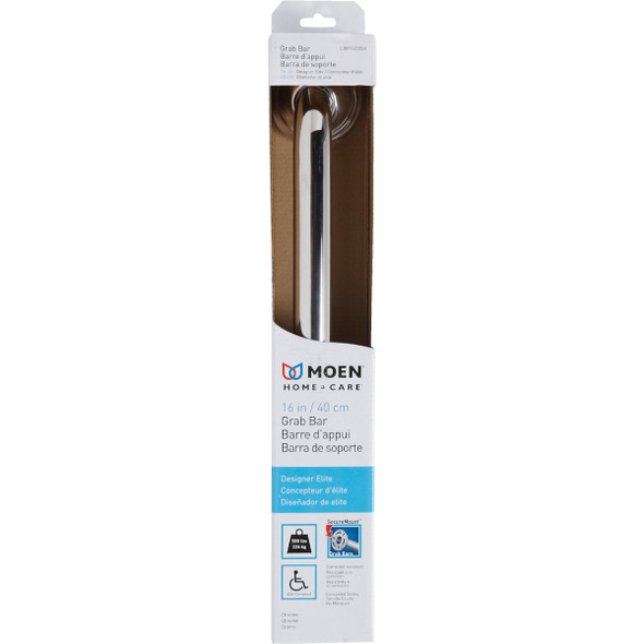 Moen Home Care 16 In. Concealed Screw Designer Grab Bar, Chrome Moen Home Care 16 In. Concealed Screw Designer Grab Bar, Chrome