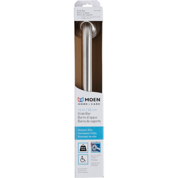 Moen Home Care 16 In. Concealed Screw Designer Grab Bar, Brushed Nickel Moen Home Care 16 In. Concealed Screw Designer Grab Bar, Brushed Nickel