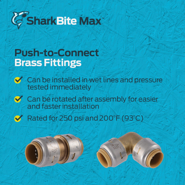 SharkBite 3/4 In. Push-to-Connect Straight Brass Coupling