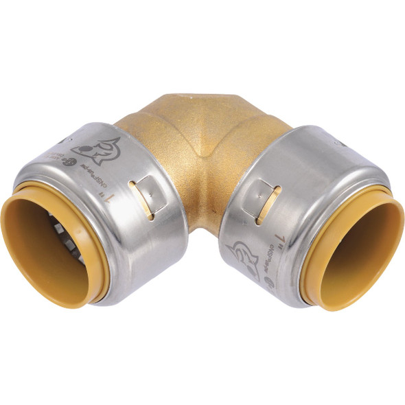 SharkBite 1 In. x 1 In. 90 Deg. Push-to-Connect Brass Elbow (1/4 Bend) UR260A