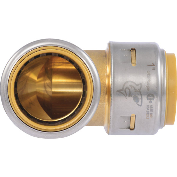 SharkBite 1 In. x 1 In. 90 Deg. Push-to-Connect Brass Elbow (1/4 Bend)