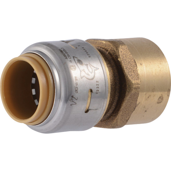 SharkBite 1/2 In. x 1/2 In. FNPT Straight Brass Push-to-Connect Female Adapter