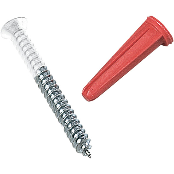 Knape & Vogt 1-1/2 In. White Standards Screw & Anchor Set (6-Count) 8088DP-WH