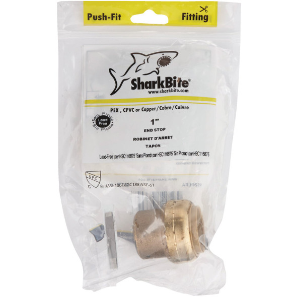 SharkBite 1 In. Push-to-Connect Brass End Push Cap UR520A 462029
