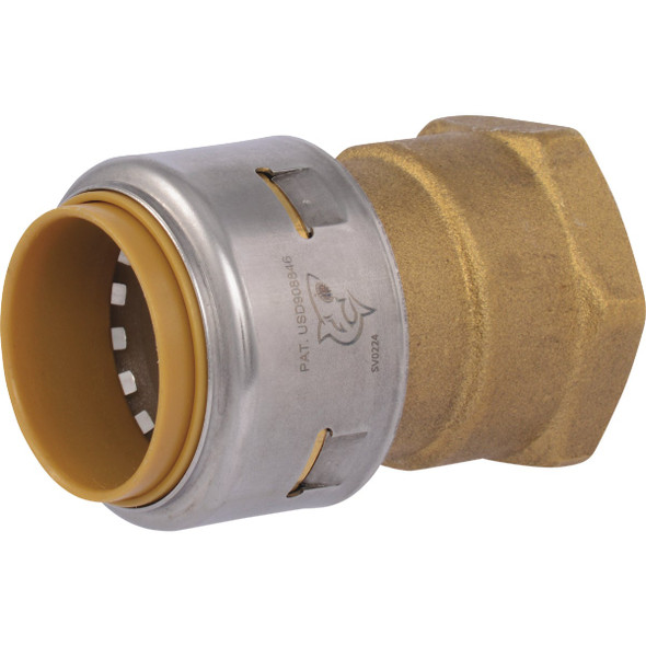 SharkBite 1 In. x 1 In. FNPT Straight Brass Push-to-Connect Female Adapter