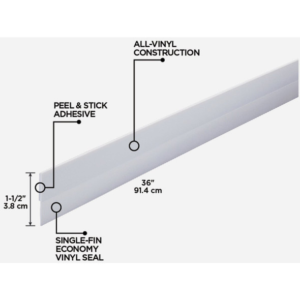 M-D Building Products 0.125 In. 36 In. White Door Sweep M-D Building Products 0.125 In. 36 In. White Door Sweep