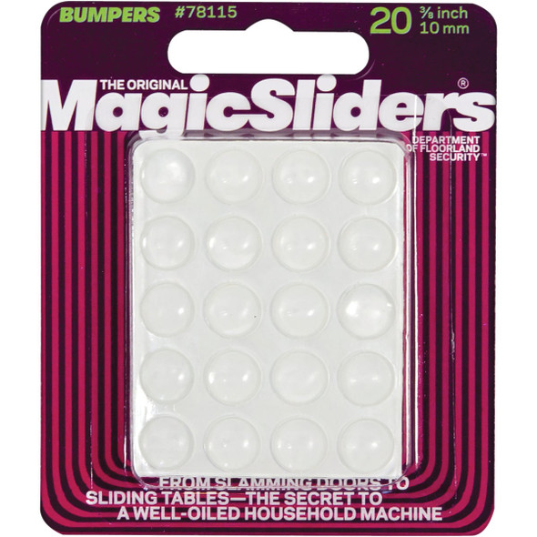 Magic Sliders 3/8 In. Round Clear Furniture Bumpers,(20-Count) Magic Sliders 3/8 In. Round Clear Furniture Bumpers,(20-Count)