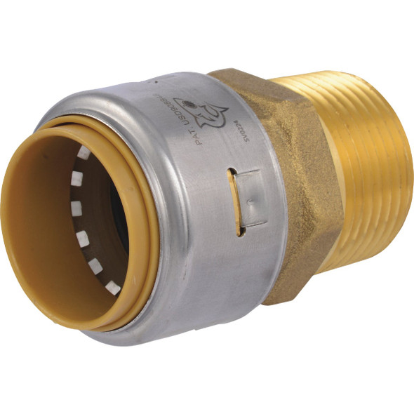 SharkBite 1 In. x 1 In. MNPT Straight Brass Push-to-Connect Male Adapter UR140A