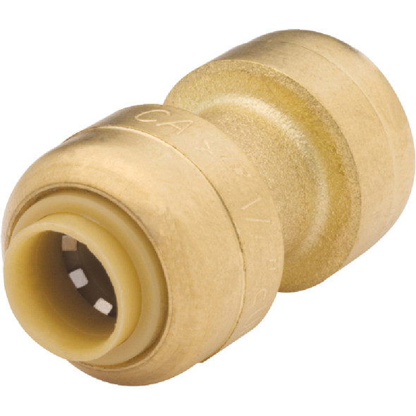 SharkBite 1/4 In. (3/8 In. OD) Push-to-Connect Straight Brass Coupling U004LFA
