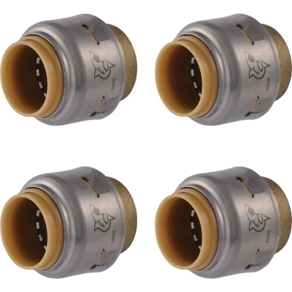 SharkBite 1/2 In. Push-to-Connect Brass End Push Cap (4-Pack) UR514A4 SharkBite 1/2 In. Push-to-Connect Brass End Push Cap (4-Pack) UR514A4