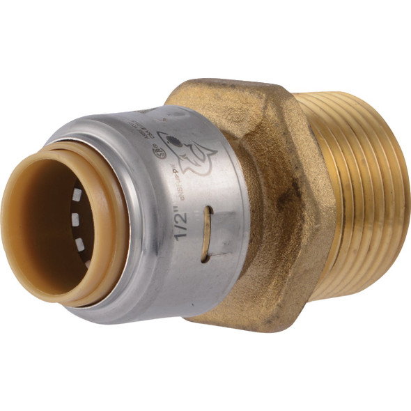 Sharkbite 1/2 In. x 3/4 In. Reducing Brass Push-to-Connect Male Adapter UR116A