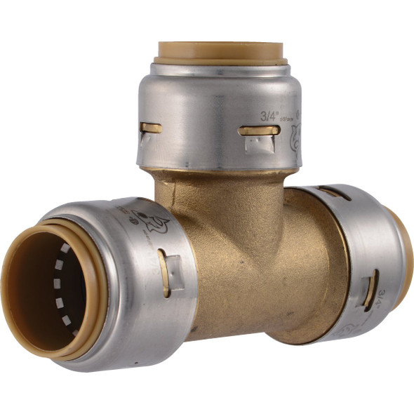 SharkBite 3/4 In. x 3/4 In. x 3/4 In. Brass Push-to-Connect Tee UR370A