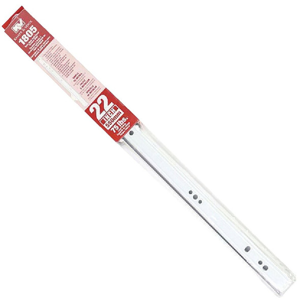 Knape & Vogt 22" 75 Lb. Side or Bottom Self-Close Drawer Slide (1-Pair) 1805RP WH 550 250473