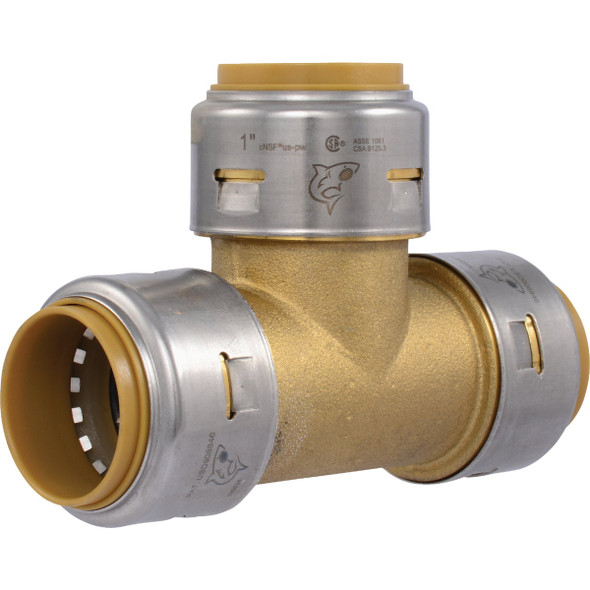 SharkBite 1 In. x 1 In. x 1 In. Brass Push-to-Connect Tee UR374A