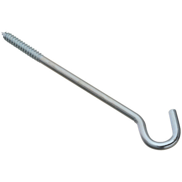 National Hardware 3/8 In. x 10 In. Steel Screw Hook N221-002 Pack of 10