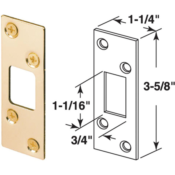 Defender Security Brass 1-1/4 In. Security Strike Plate E 2235
