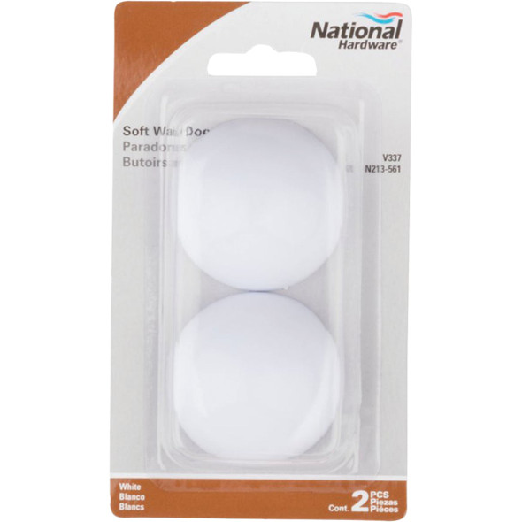 National Hardware White Softstop Wall Door Stop (2-Count)
