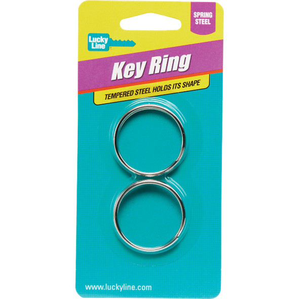 Lucky Line Tempered Steel Nickel-Plated 1-1-4 In. Key Ring (2-Pack) 76602 574818