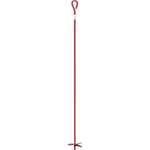 Midwest Air Tech 6 In. x 48 In. Red Steel Screw-In Earth Anchor 901018A