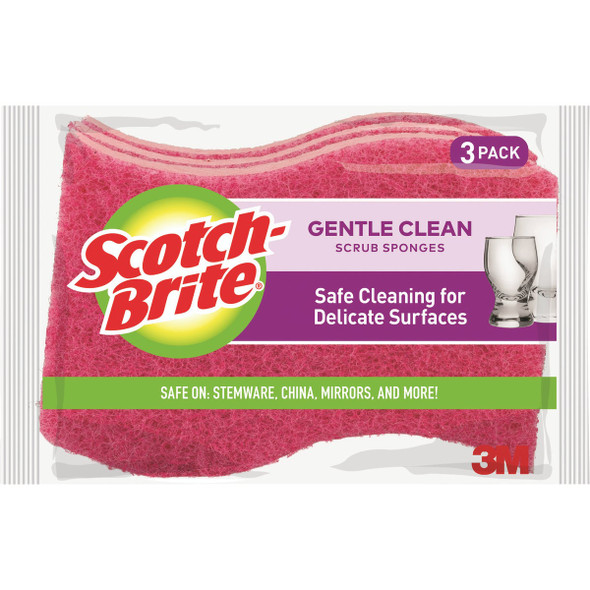 Scotch-Brite Gentle Clean Scrub Sponge, 4.4 In. x 2.6 In. x 0.7 In. DD-3-8