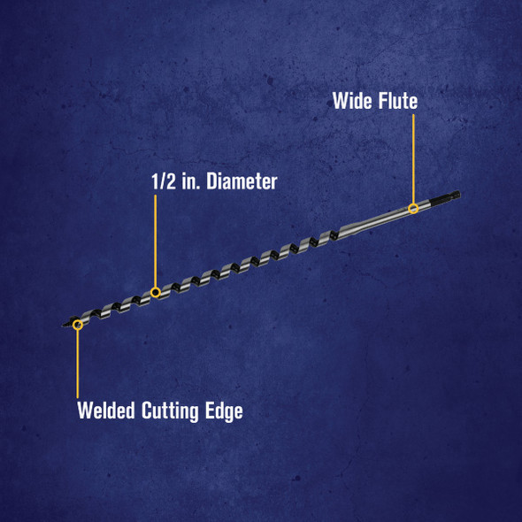 Irwin WeldTec 1/2 In. x 17 In. Quick Change Ship Auger Bit
