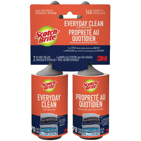Scotch-Brite Everyday Clean 70-Sheet Lint Roller (2-Pack) 836RS-70TP Scotch-Brite Everyday Clean 70-Sheet Lint Roller (2-Pack) 836RS-70TP