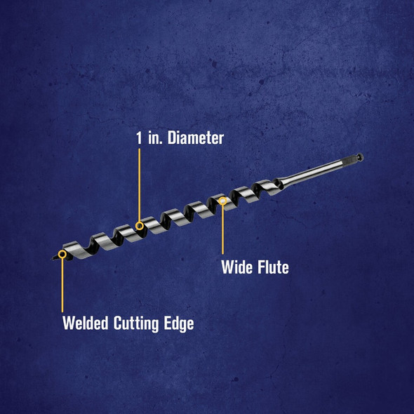 Irwin WeldTec 1 In. x 17 In. Quick Change Ship Auger Bit 3043013 315702