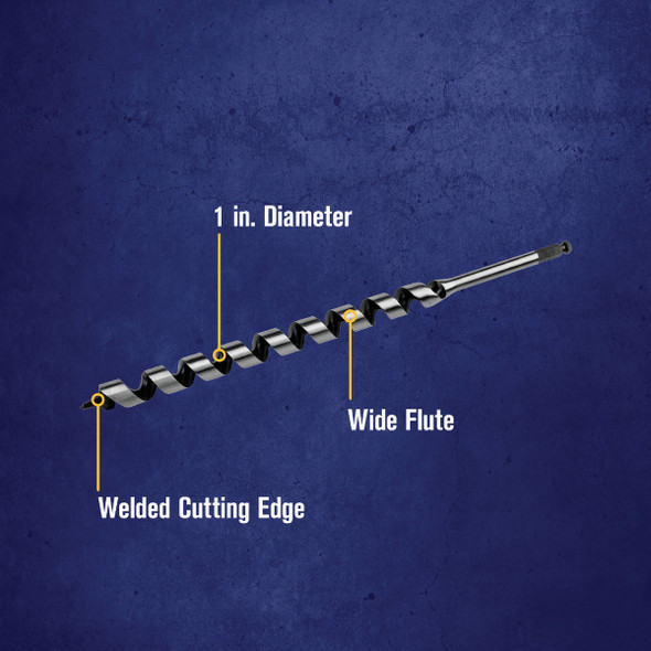 Irwin WeldTec 1 In. x 17 In. Quick Change Ship Auger Bit
