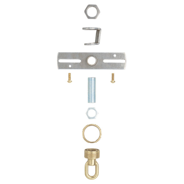 Jandorf Crossbar Kit 4" Flat 1/4IP with Screw Collar Loop, Hickey & Nipple