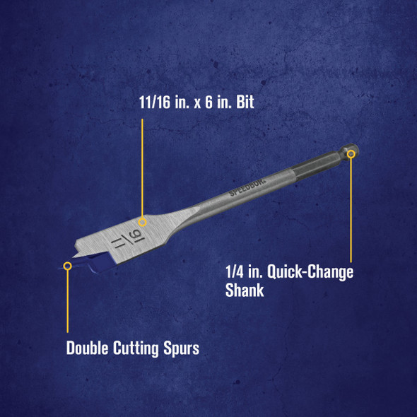 Irwin Speedbor 11/16 In. x 6 In. Spade Bit