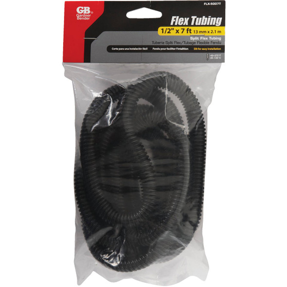 Gardner Bender 1-2 In. Dia. x 7 Ft. L. Polyethylene Black Split Flex Tubing FLX5007T 561401