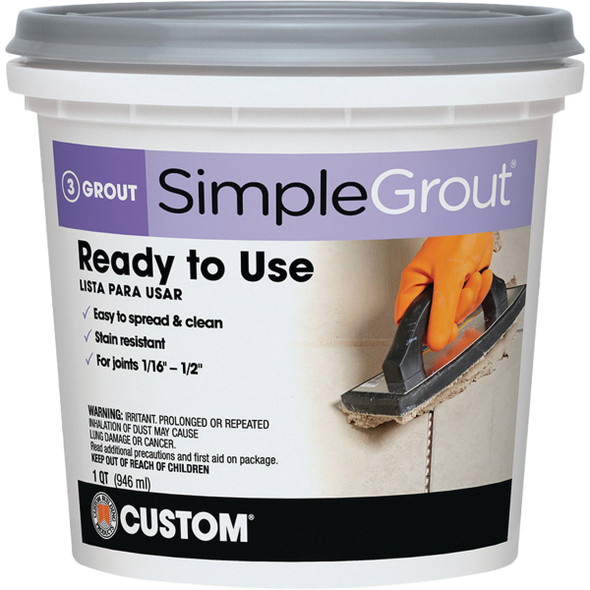 Custom Building Products Qt Br Wht Premix Grout PMG381QT 268100